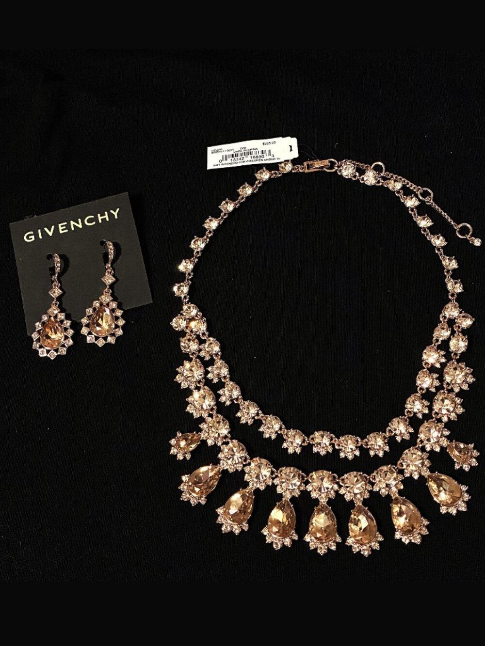 Givenchy Necklace and Teardrop Crystal Earrings Set